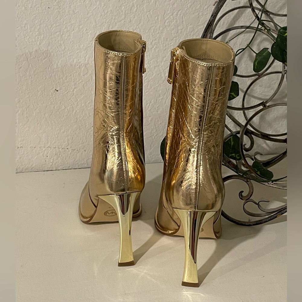 Michael Kors Chelsea Crushed Gold Heeled Booties - Picture 6 of 7
